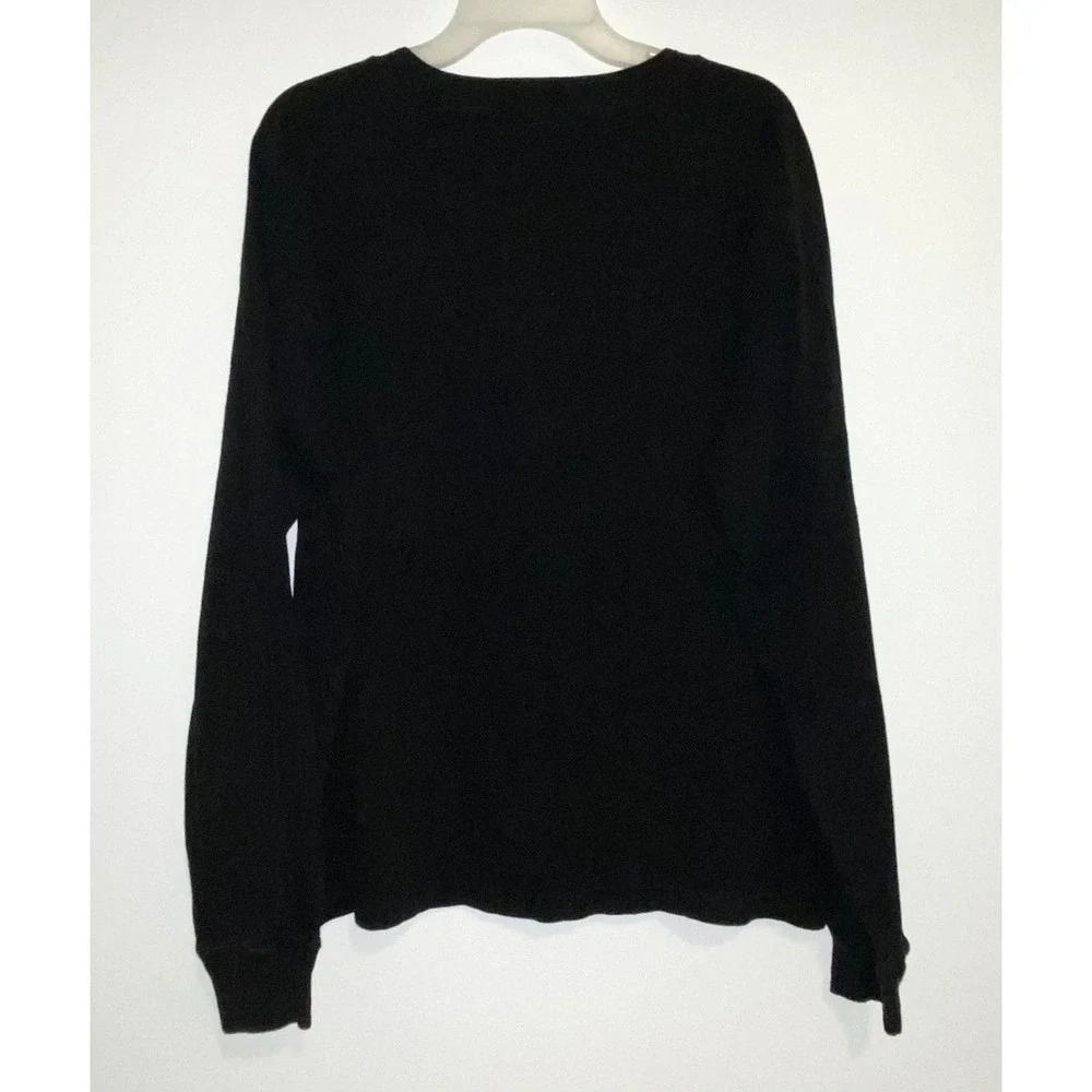 Polo Ralph Lauren Mens Black Cotton Long Sleeve Henley Shirt Vintage Size M